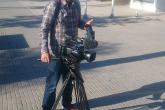 Carlos, der Kameramann, an der Playa de Palma